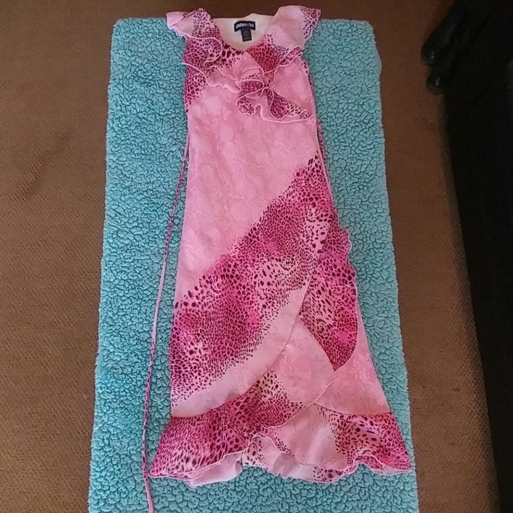 Girls Sz 6 pink leopard dress